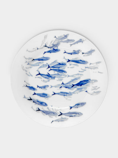 Hering Berlin - Ocean Porcelain Charger Plates – 13in/32.5cm (Set of 2) - White - ABASK- 