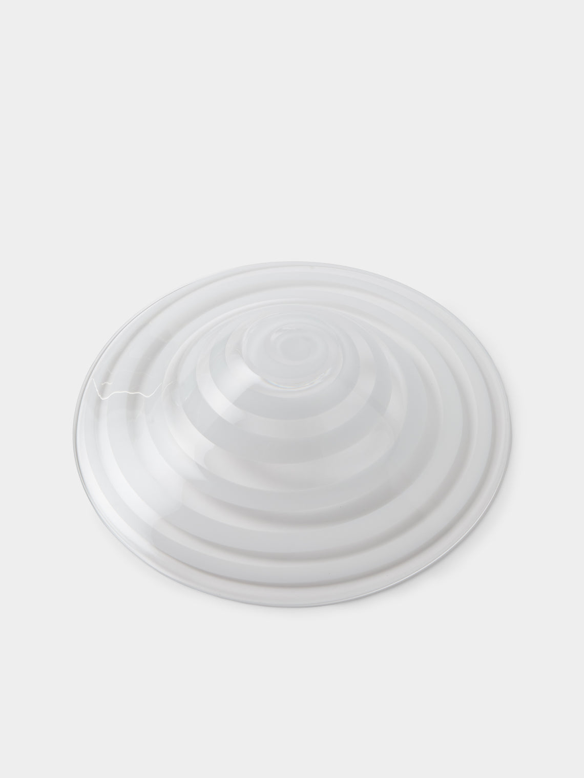 Antique and Vintage - 1970s Murano Glass Striped Bowl - Clear - ABASK