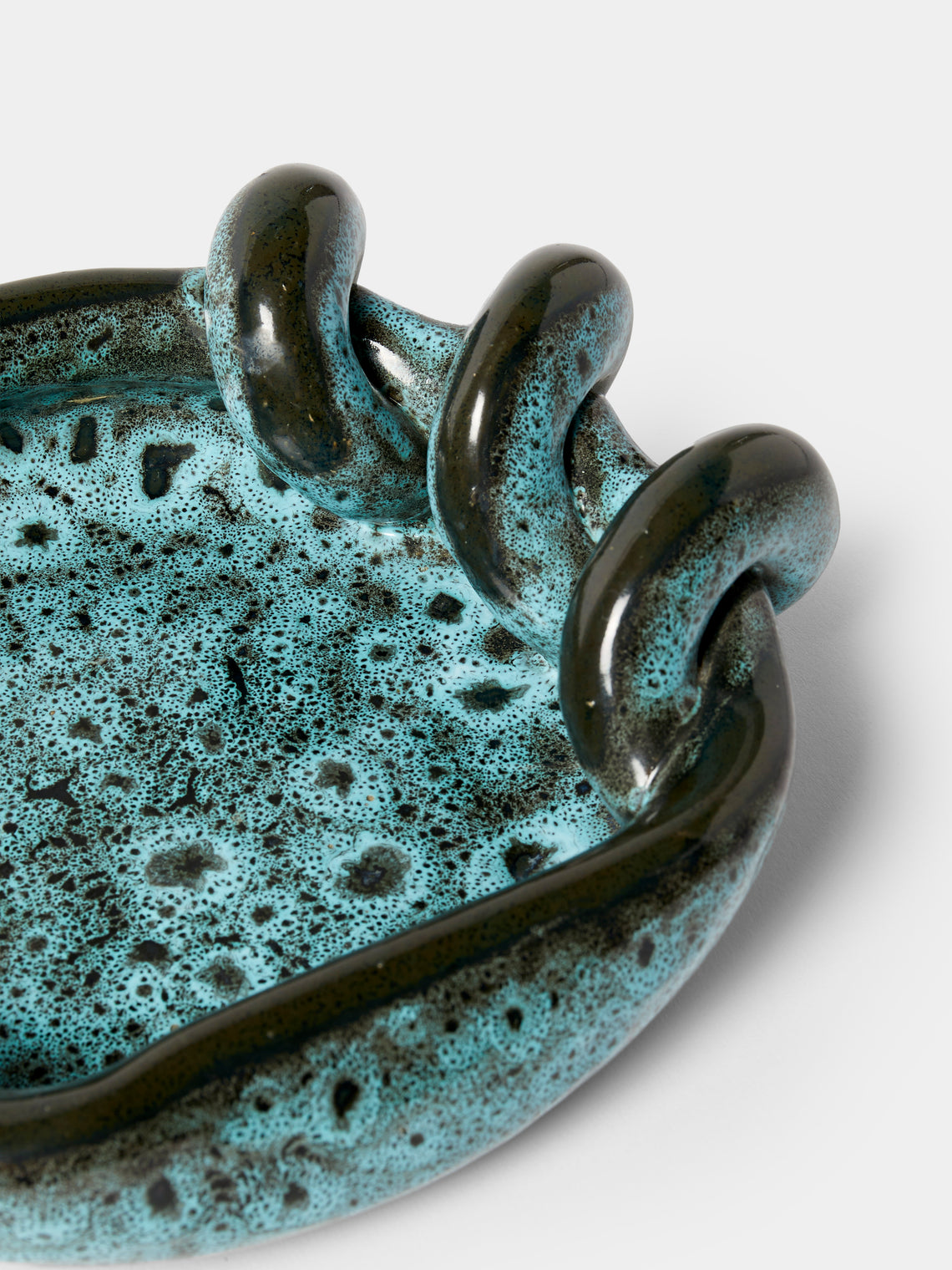 Antique and Vintage - Mid-Century Accolay Ceramic Trinket Bowl - Blue - ABASK