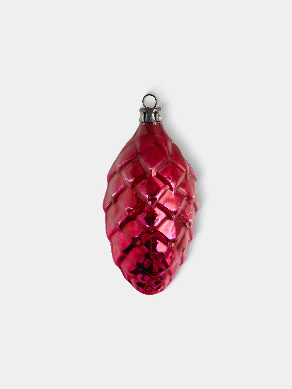 Antique and Vintage - Early-20th-Century Pinecones Glass Baubles (Set of 12) - Red - ABASK