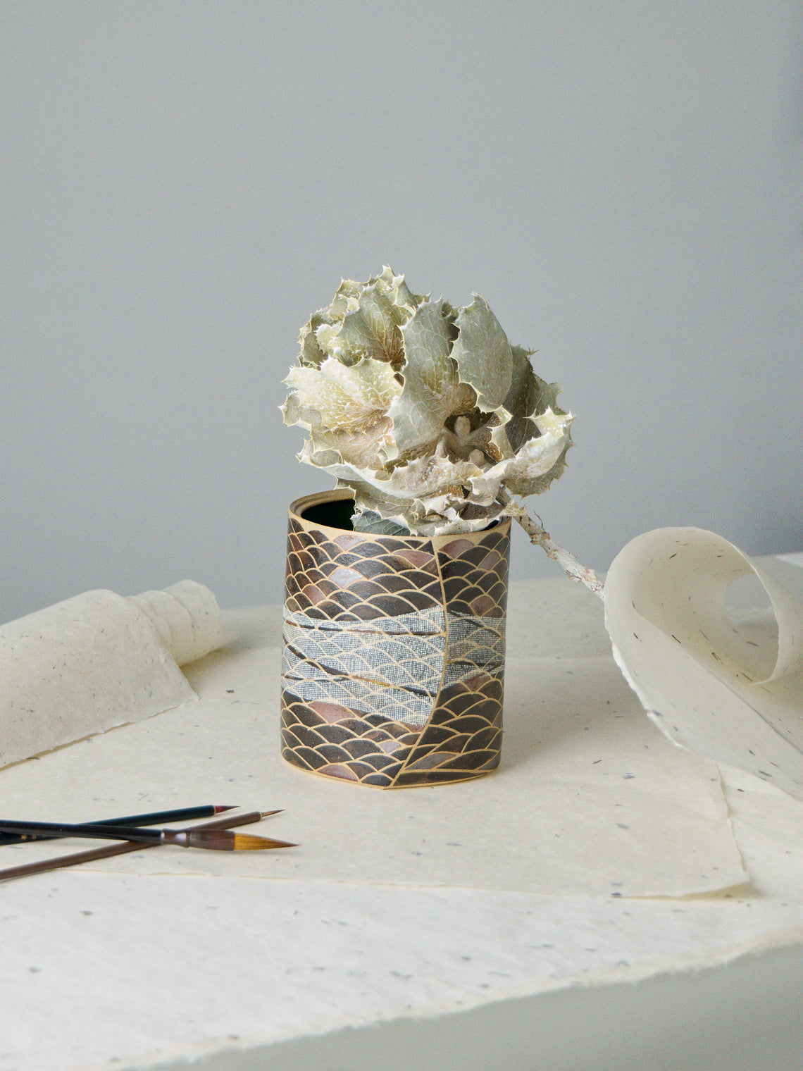 Masumi Ando - Textured Ceramic Water Jar - Brown - ABASK