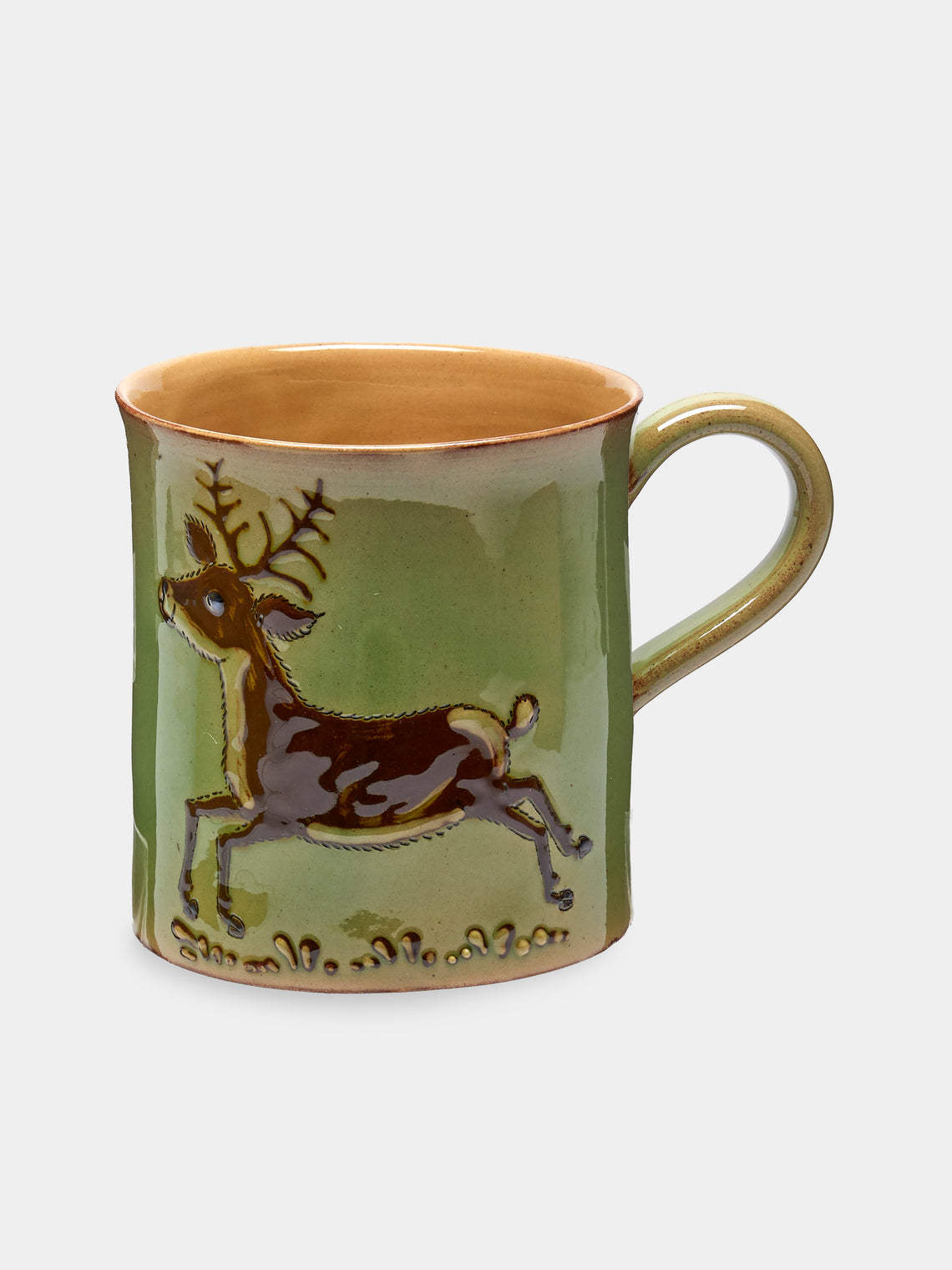 Poterie d’Évires - Animals Hand-Painted Ceramic Mugs (Set of 6) - Light green - ABASK
