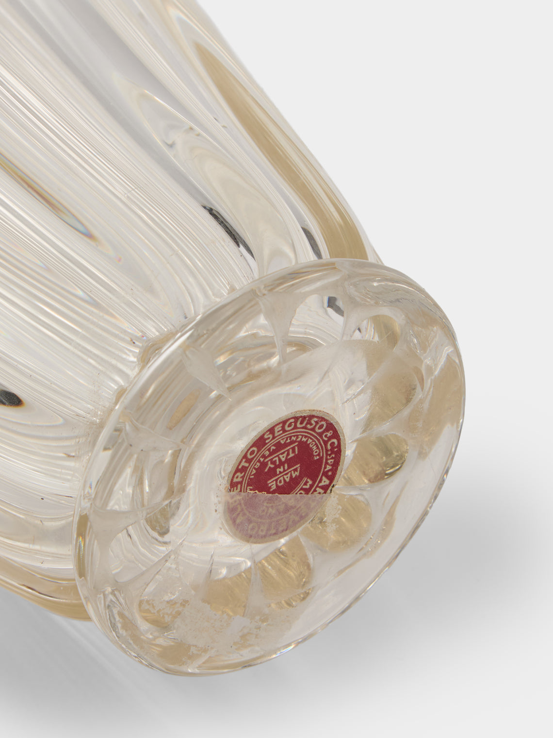 Antique and Vintage - 1960s Seguso Glass Vase (12in/31cm) - Clear - ABASK