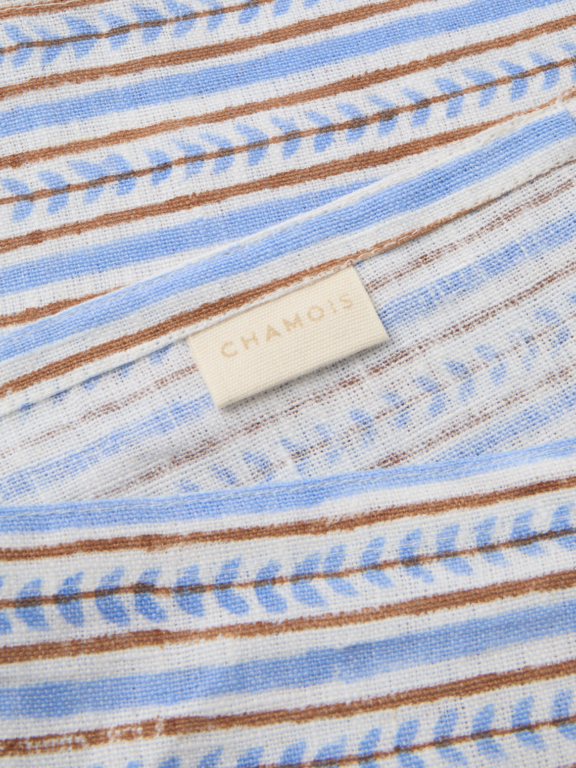 Chamois - | Set of 4 | Block-Printed Linen Napkins - Blue - ABASK