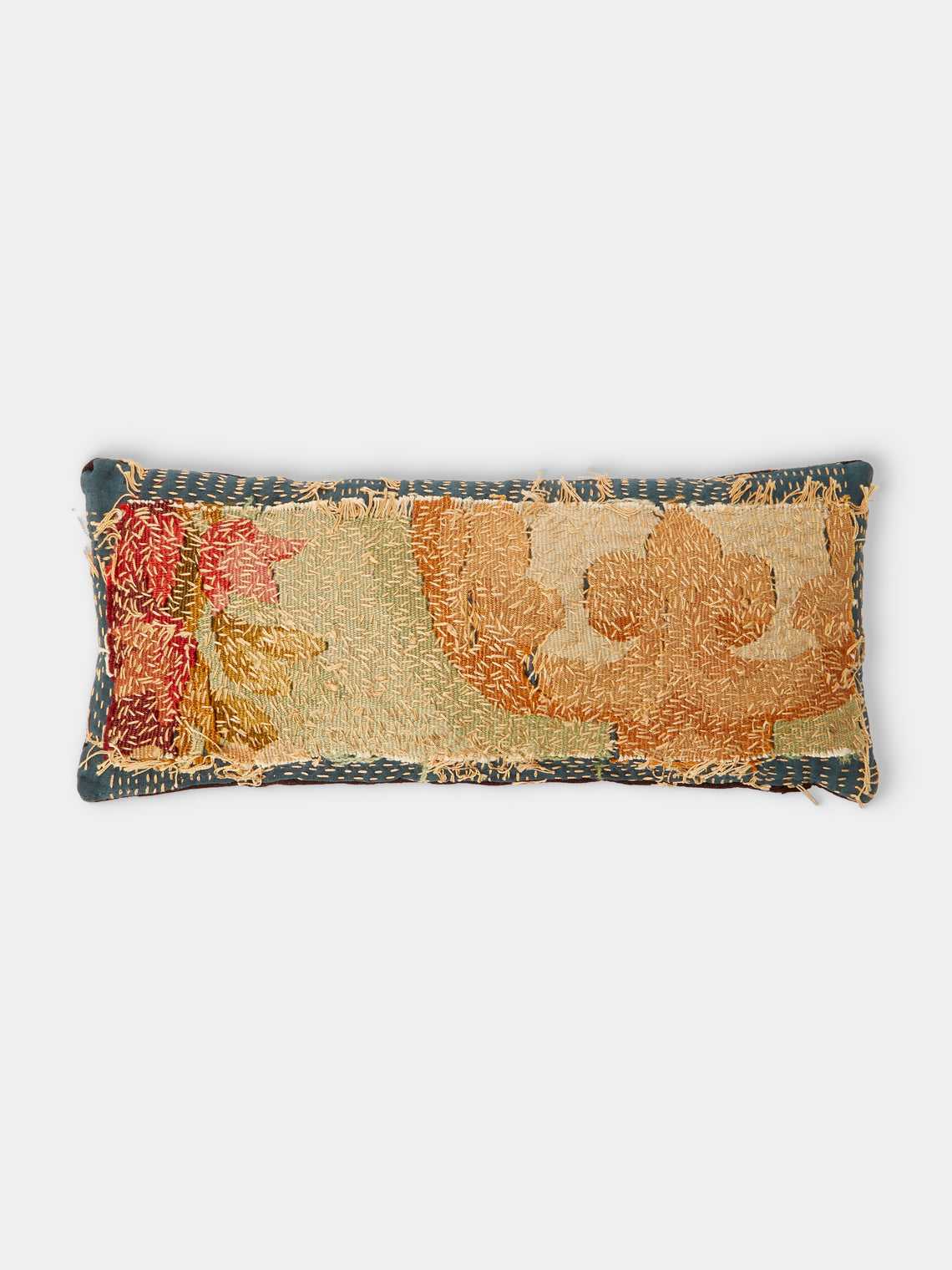 By Walid - 19th-Century Napolean III Aubusson Tapestry and Linen Cushion (17.5in/45cm) - Multiple - ABASK - 