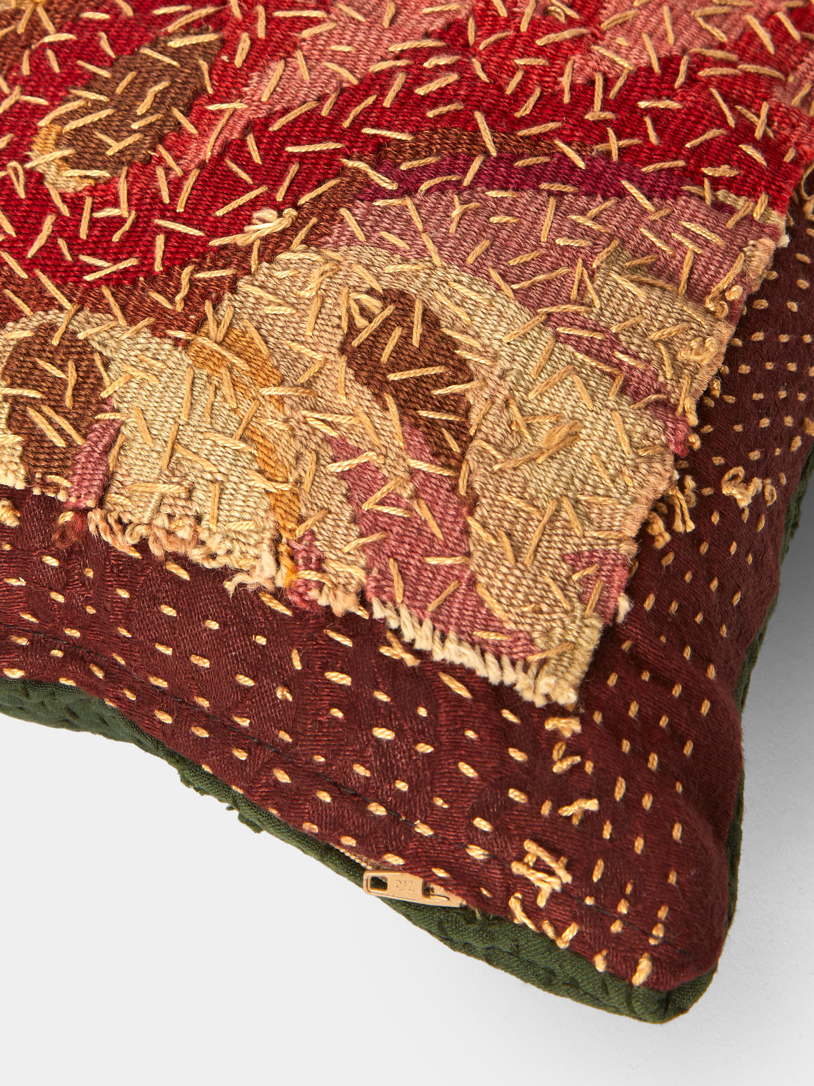 By Walid - 19th-Century Napolean III Aubusson Tapestry and Linen Cushion (18.5in/47cm) - Multiple - ABASK