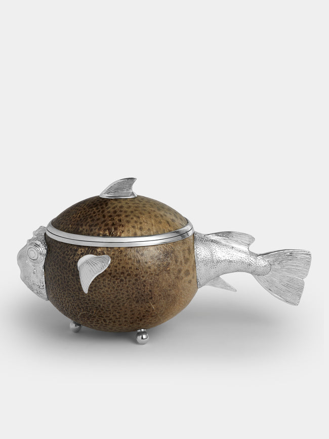 Objet Luxe - Pufferfish Silver-Plated Box - Silver - ABASK - 