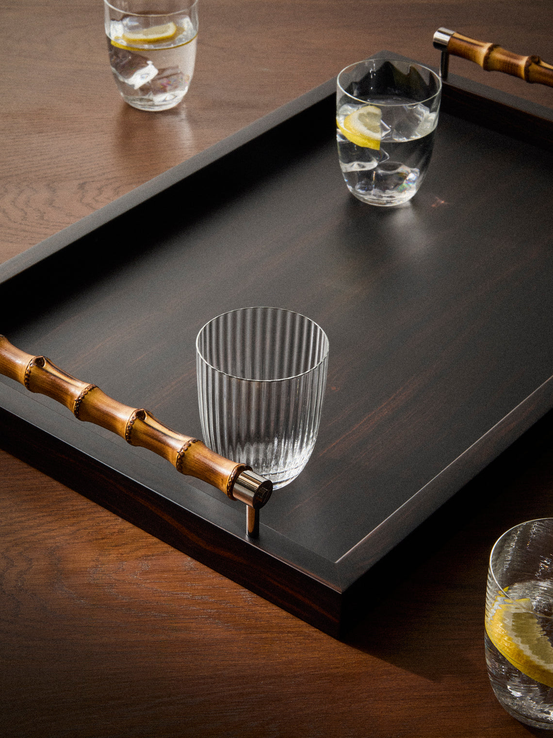 Riviere - Frida Ebony and Bamboo Tray (23.5in/60cm) - Brown - ABASK