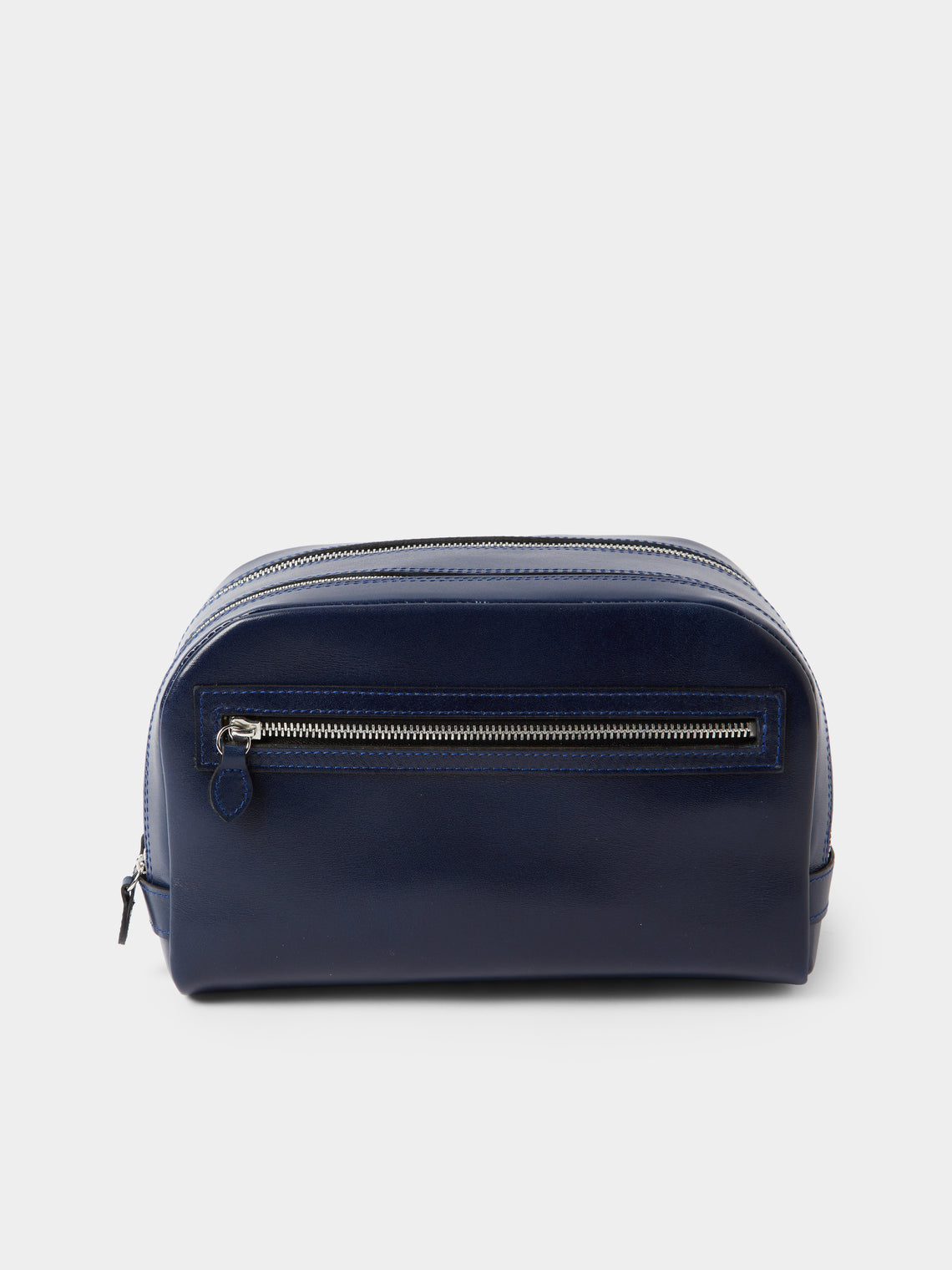 F. Hammann - Leather Triple-Zip Wash Bag - Blue - ABASK