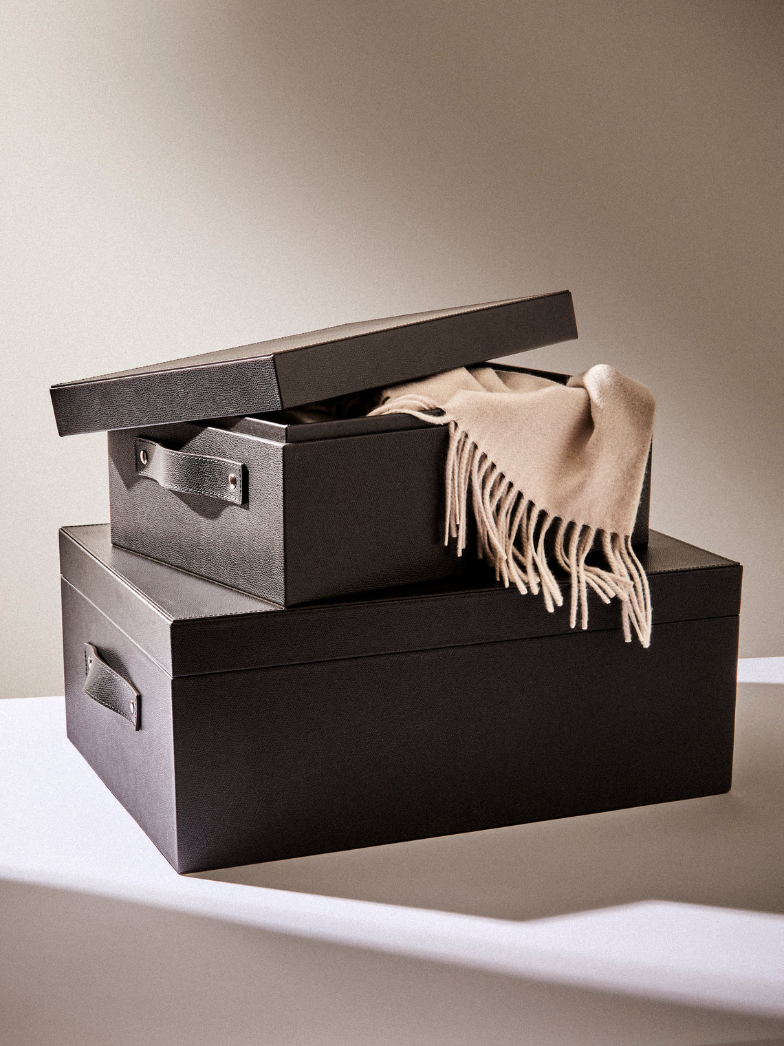 Pinetti - Avio Leather Small Storage Box - black - ABASK