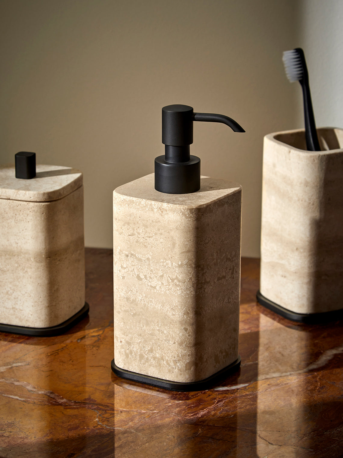 Giobagnara - Polo Marble Soap Dispenser - Natural - ABASK