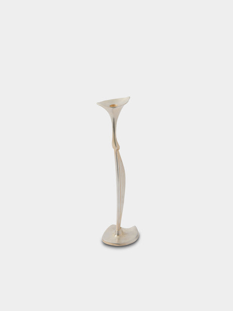 Shaha Raphael - Low Tide Fishbone Hand-Cast Brass Small Candelabra - Silver - ABASK - 