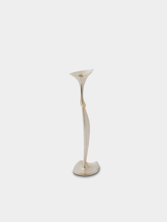Shaha Raphael - Low Tide Fishbone Hand-Cast Brass Small Candelabra - Silver - ABASK - 