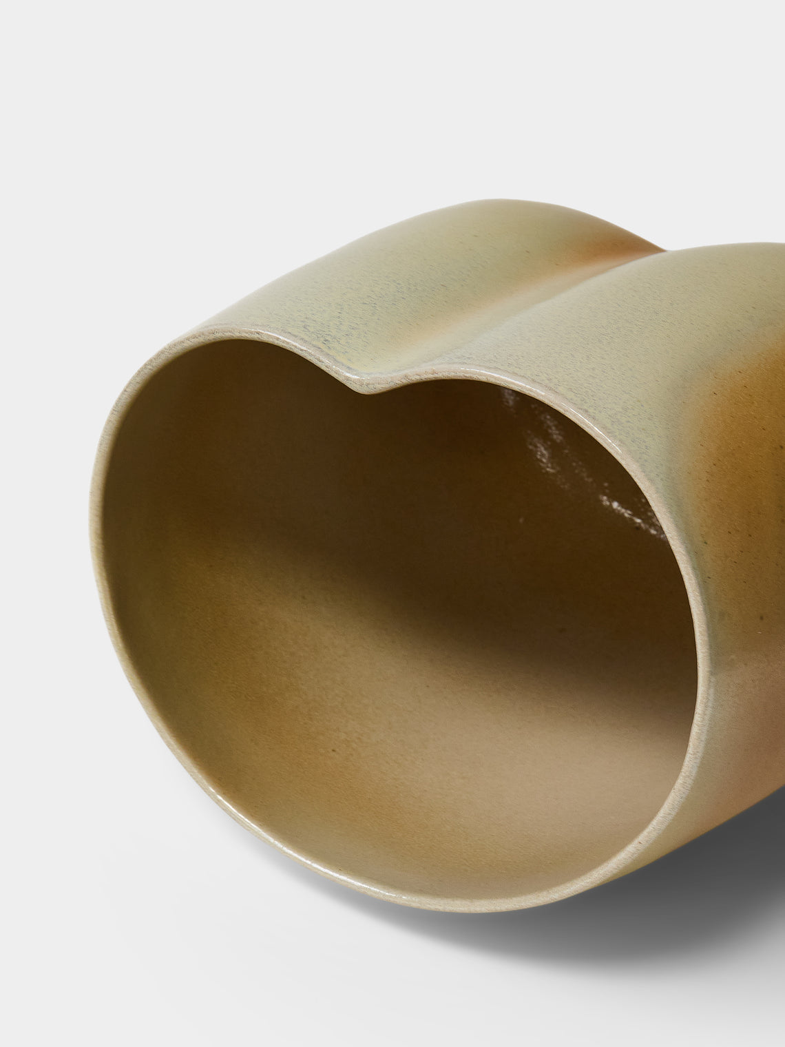 Ruth King - Curled Hand-Built Ceramic Bowl - Light Gray - ABASK