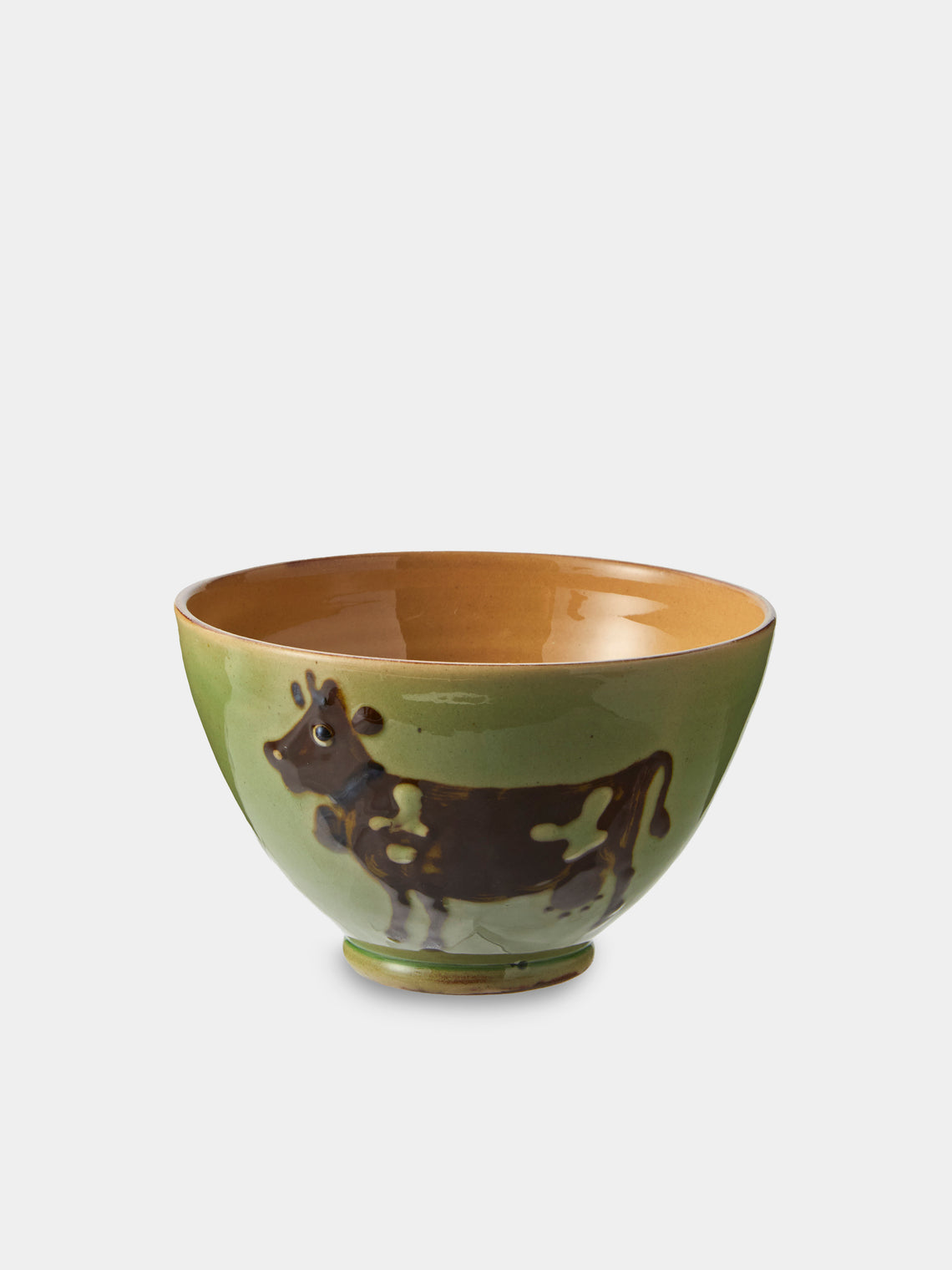Poterie d’Évires - Cows Hand-Painted Ceramic Small Bowls (Set of 4) - Brown - ABASK