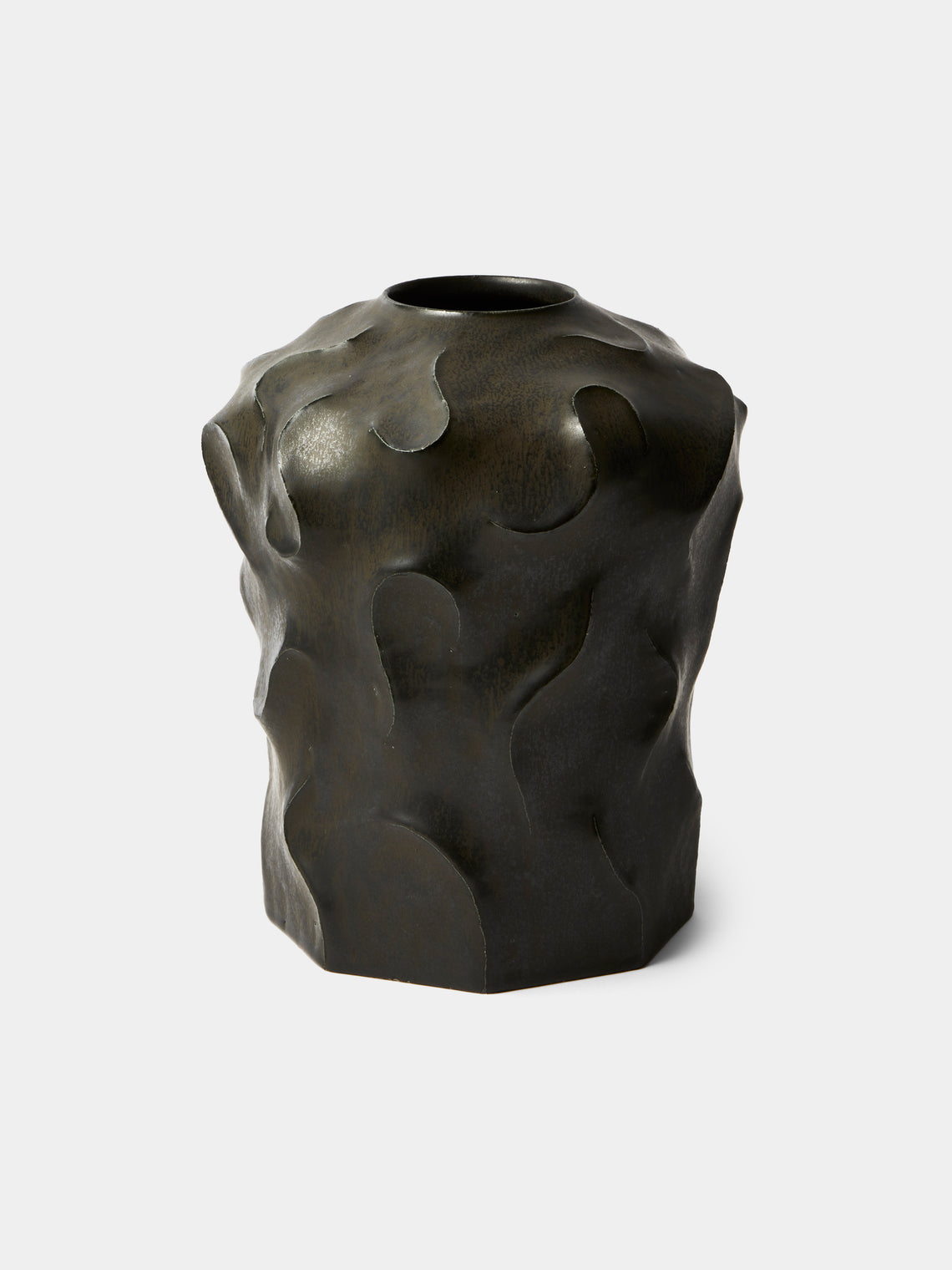 Lee Song-am - Black Clay Vase (10in/25cm) - Black - ABASK - 