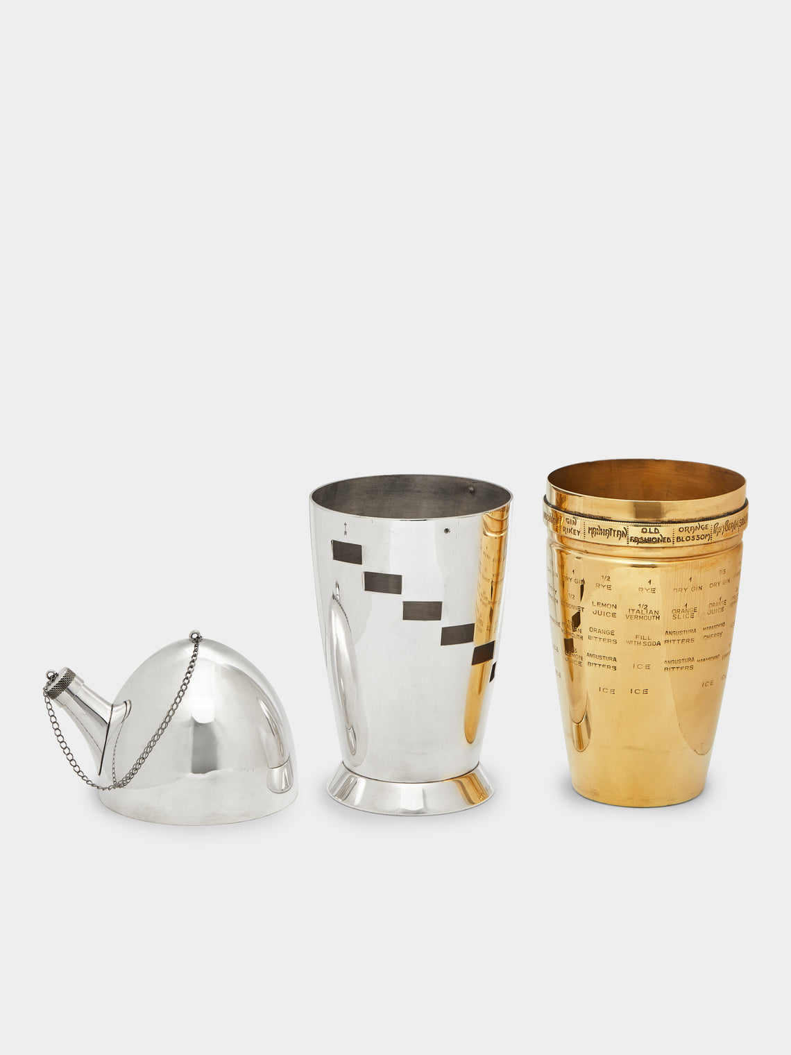 Antique and Vintage - 1930 Menu Silver-Plated Cocktail Shaker -  - ABASK