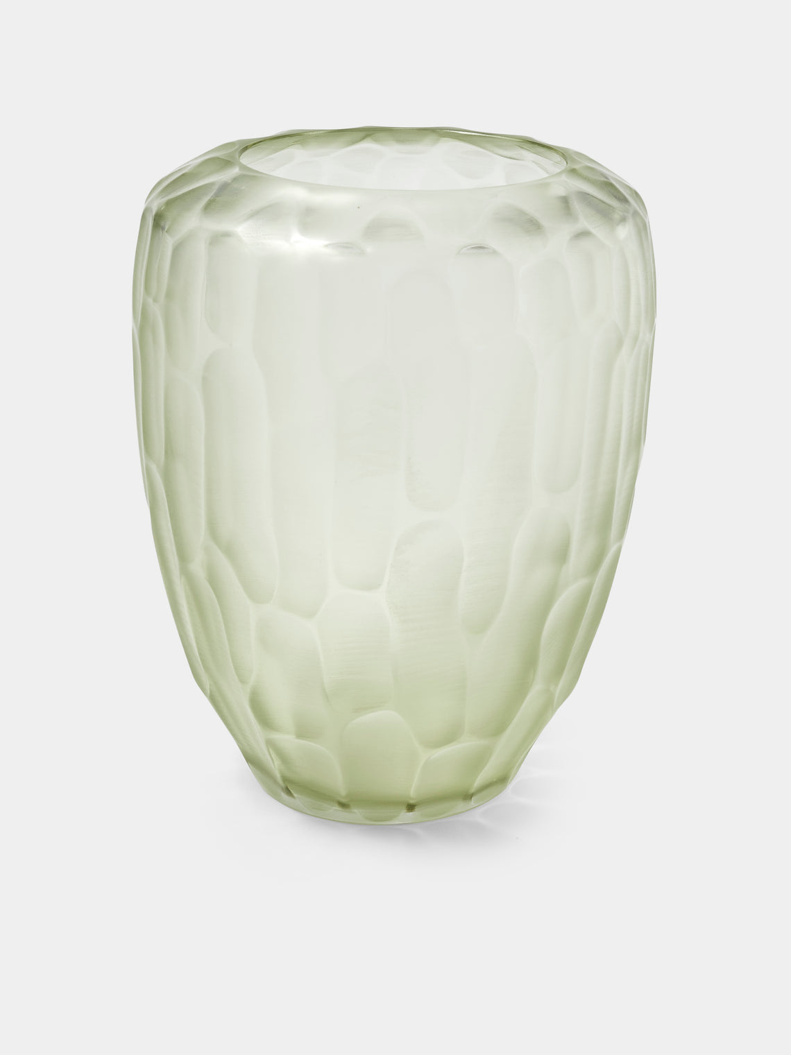 Micheluzzi Glass - Goccia Verdino Bamboo Hand-Blown Murano Glass Vase (9in/23cm) - Green - ABASK - 