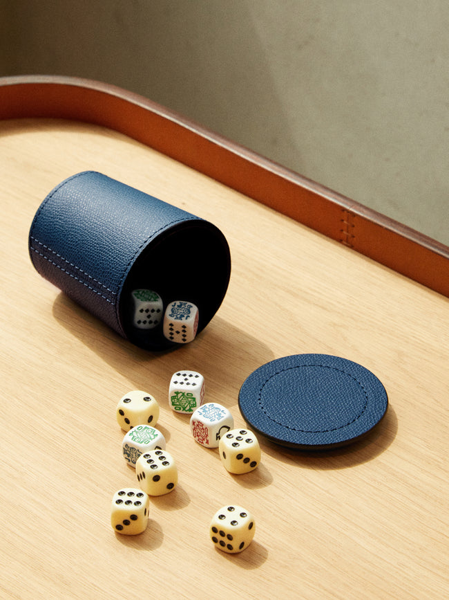Giobagnara - Leather Dice Cup - Blue - ABASK