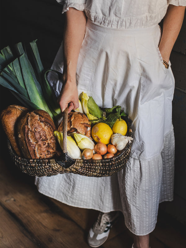 Benjamin Nauleau - Handwoven Willow Deep Gathering Basket - Brown - ABASK