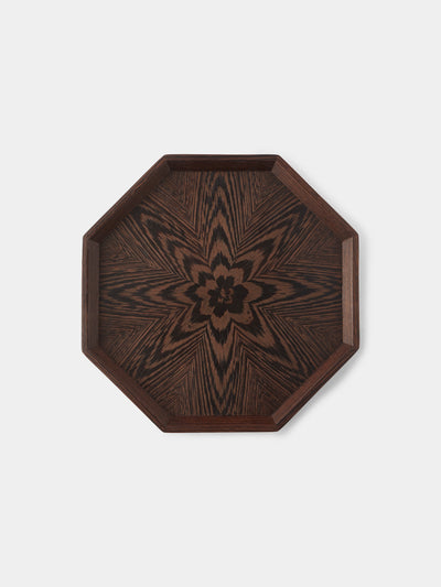 Mori Kougei - Poke Wenge Wood Square Tray (11in/27.5cm) - Brown - ABASK - 