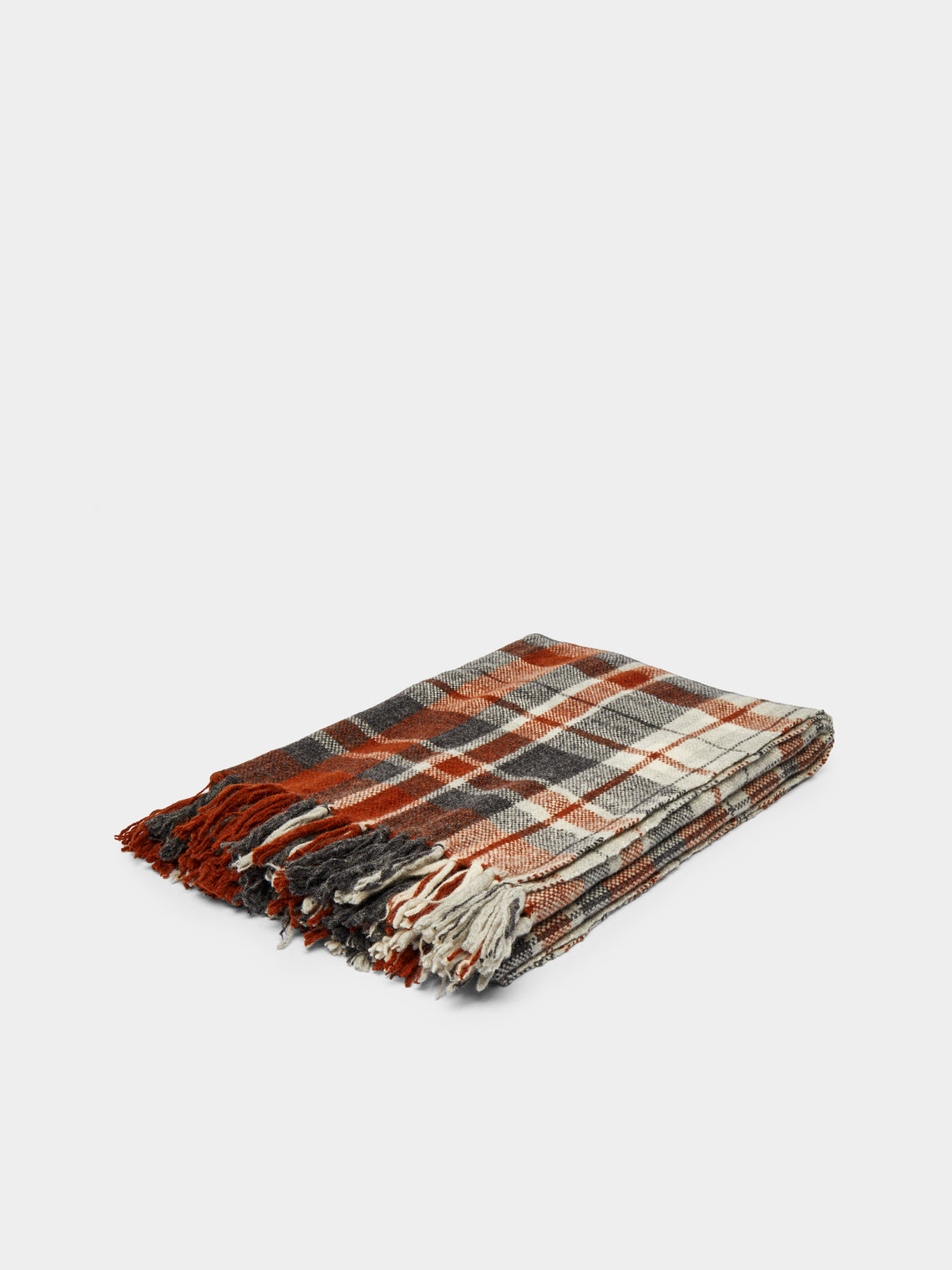 Hollie Ward - Haleen Handwoven Shetland Wool Check Blanket -  - ABASK