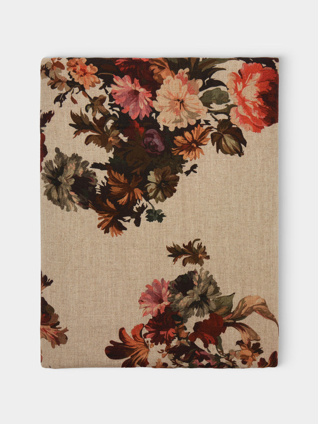 Borgo delle Tovaglie - Amalfi Embroidered Linen Rectangular Tablecloth (138in/3.5m) - Natural - ABASK - 