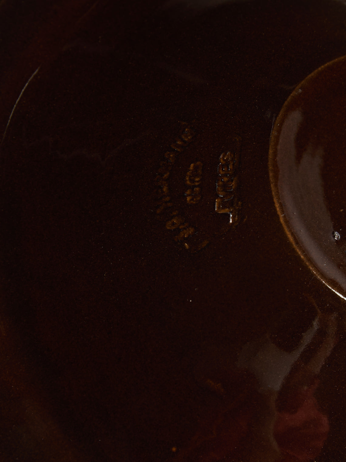 Poterie d’Évires - Rabbits Hand-Painted Ceramic Serving Bowl - Dark brown - ABASK