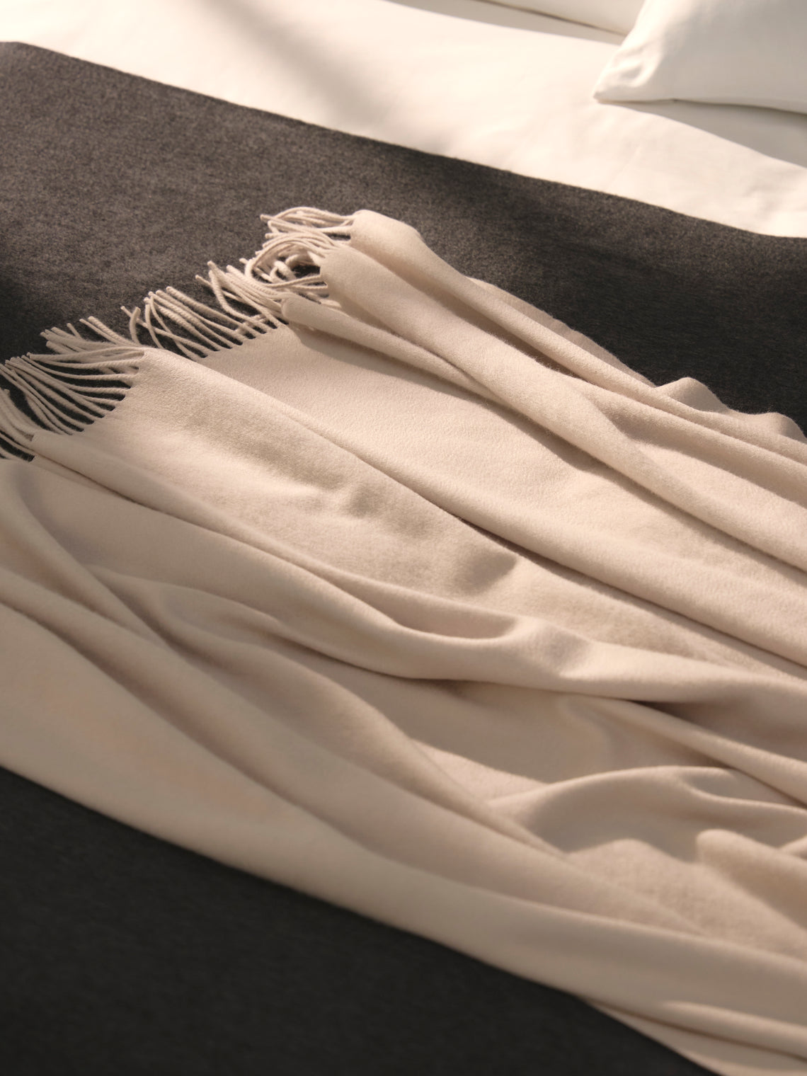 Begg x Co - Arran Cashmere Throw (72in/1.8m) - Cream - ABASK