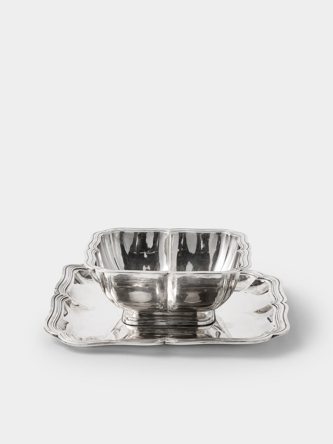 Antique and Vintage - 1920s Minerve Solid Silver Saucier with Platter - Silver - ABASK