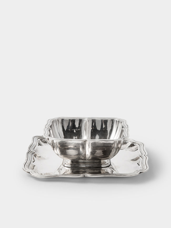 Antique and Vintage - 1920s Minerve Solid Silver Saucier with Platter - Silver - ABASK