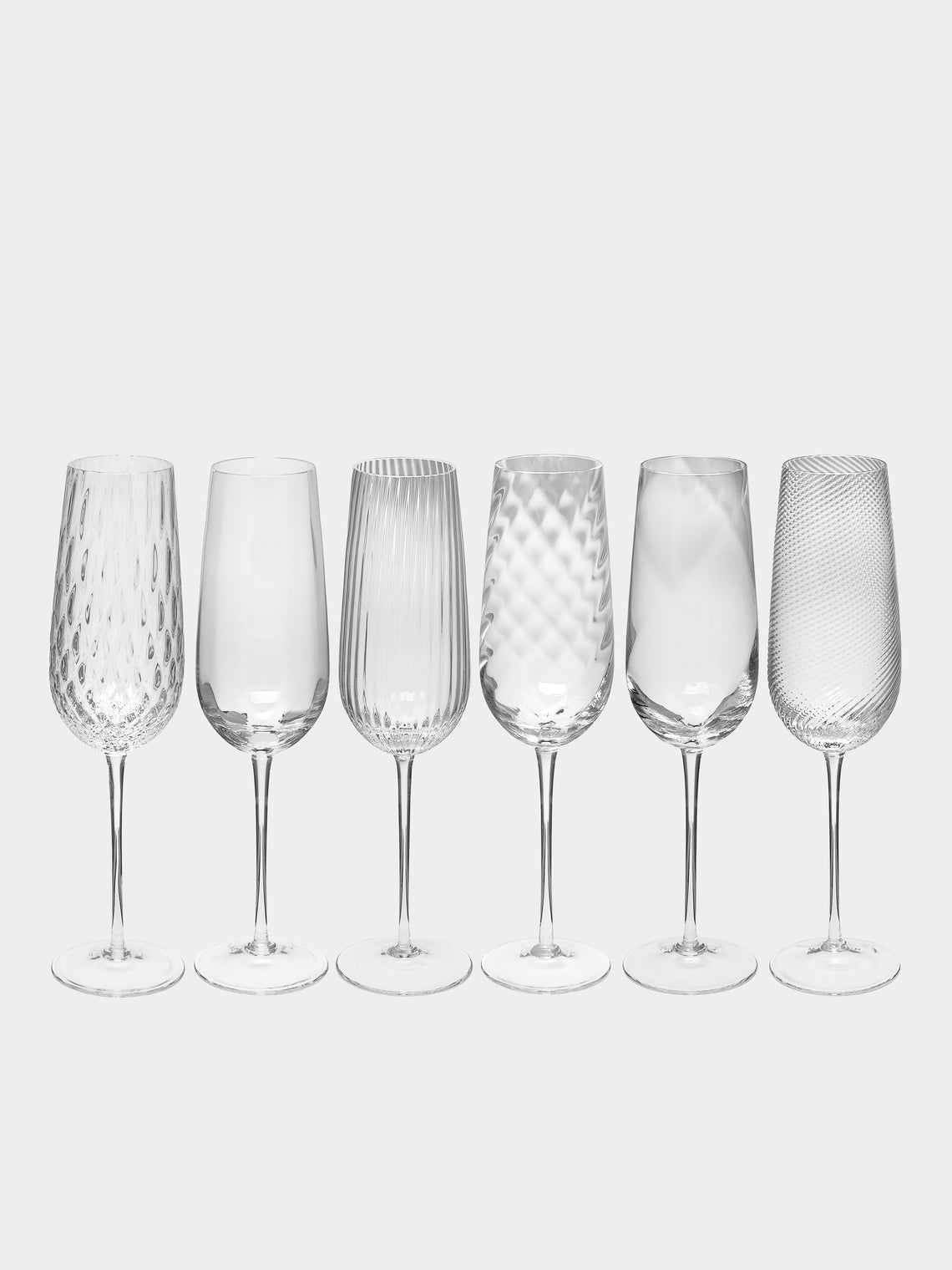 NasonMoretti - Tolomeo Hand-Blown Murano Glass Champagne Flutes (Set of 6) -  - ABASK