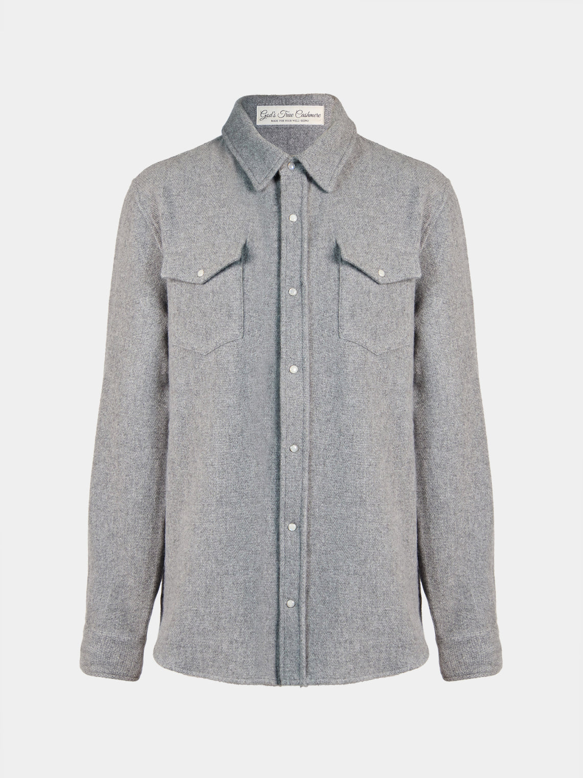 God's True Cashmere - Cashmere Shirt | Size: M - Gray - ABASK - 