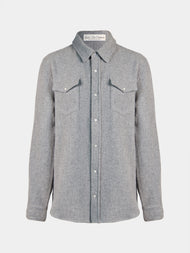 God's True Cashmere - Cashmere Shirt | Size: M - Gray - ABASK - 