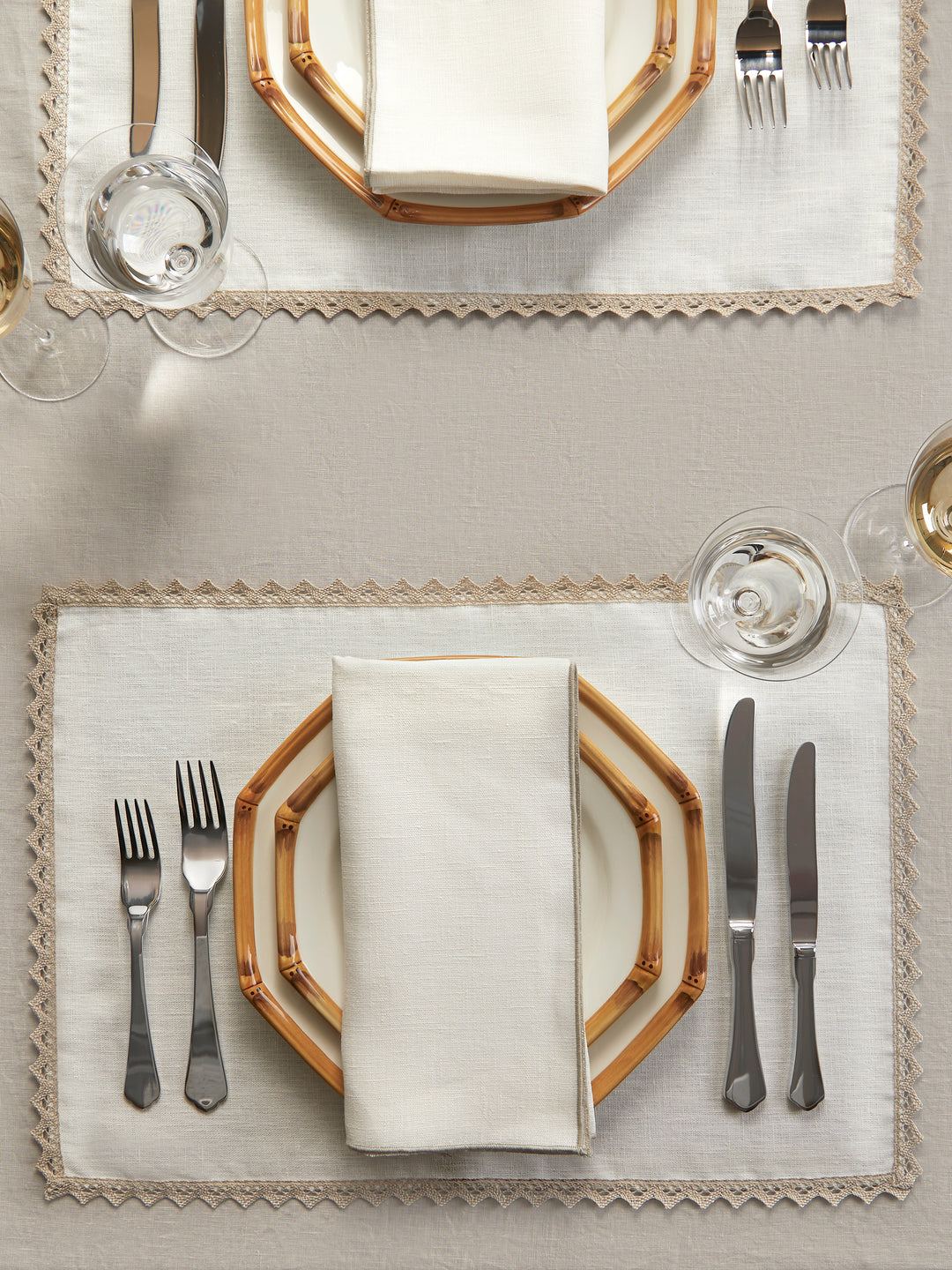 Linen Crochet-Edge Placemats (Set of 4)