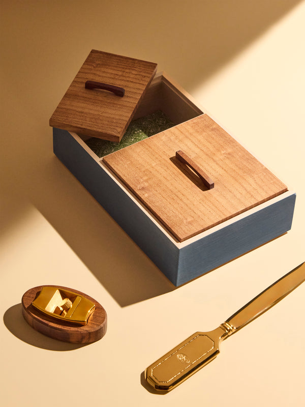 Matthew Kenney - Wood Desk Tidy - Navy - ABASK