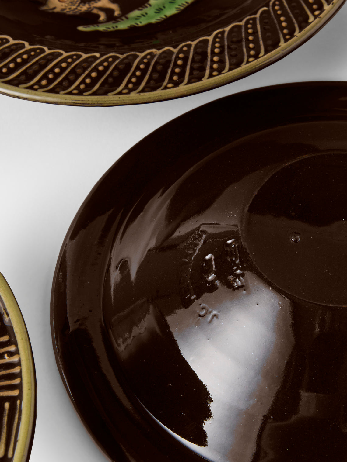 Poterie d’Évires - Animals Hand-Painted Ceramic Breakfast Bowls (Set of 4) - Dark Brown - ABASK