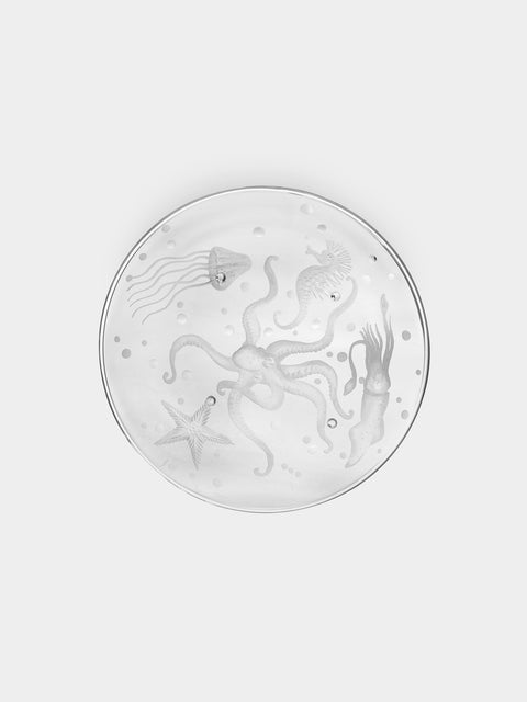 Artel - Frutti di Mare Hand-Engraved Crystal Dessert Plate -  - ABASK - 
