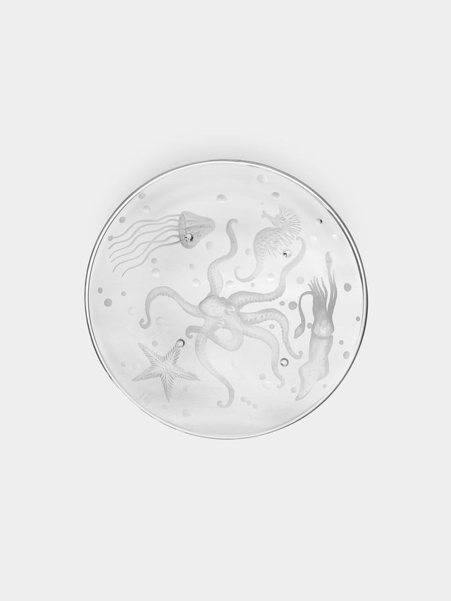 Artel - Frutti di Mare Hand-Engraved Crystal Dessert Plate -  - ABASK - 