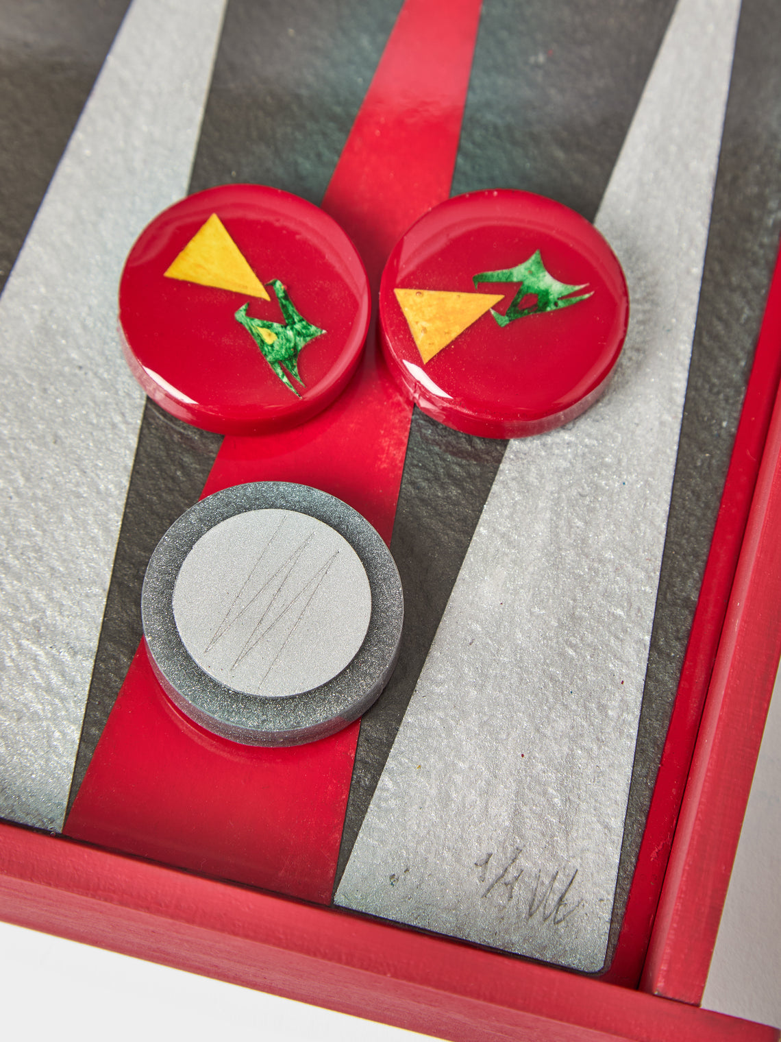 Valeria Molinari - Fire Hand-Painted Watercolor Wood Backgammon Set - Red - ABASK
