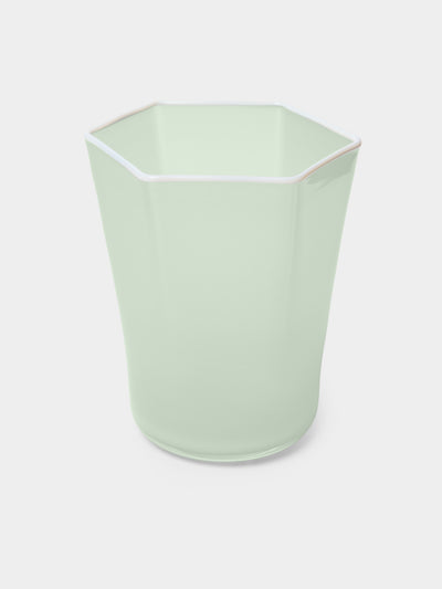 Cosima - Hex Hand-Blown Glass Tumbler - Green - ABASK - 
