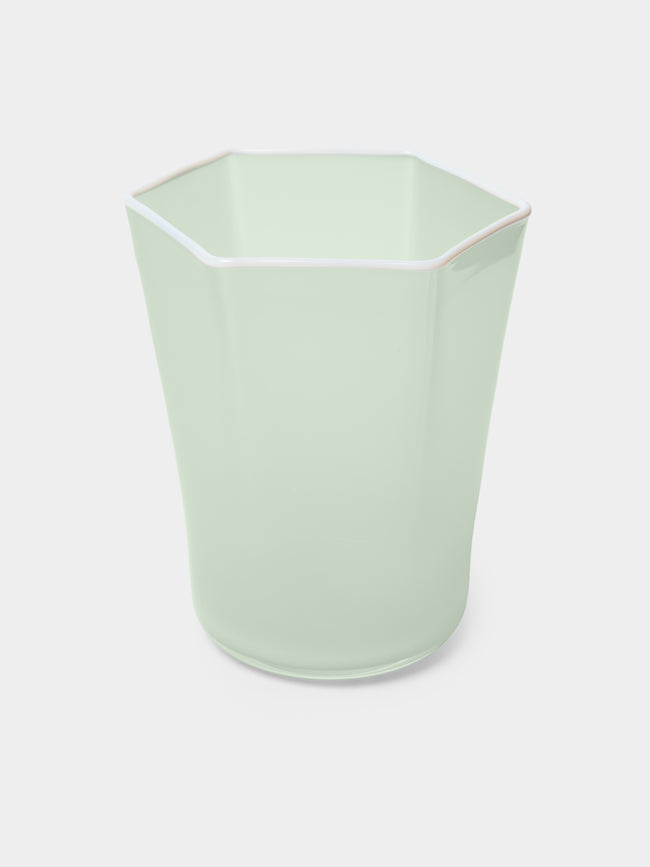 Cosima - Hex Hand-Blown Glass Tumbler - Green - ABASK - 