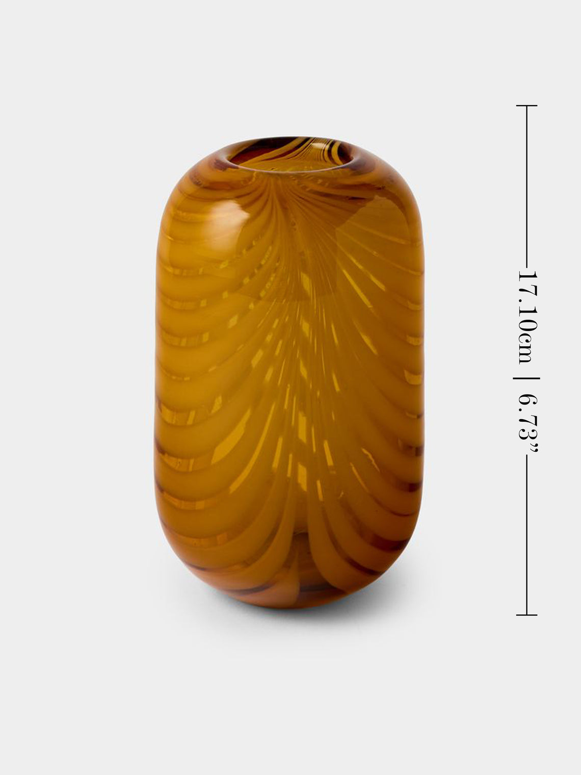 Antique and Vintage - Mid-Century Glass Vase (6.5in/17cm) - Orange - ABASK
