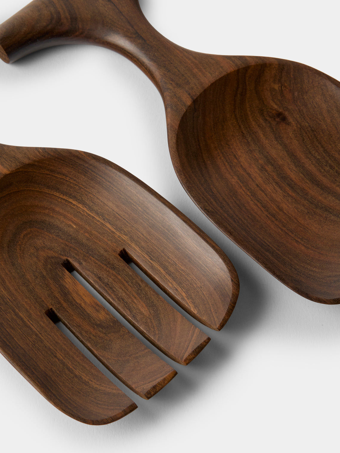 CasaLatina - Lara Whale Hand-Carved Hardwood Salad Servers - Brown - ABASK