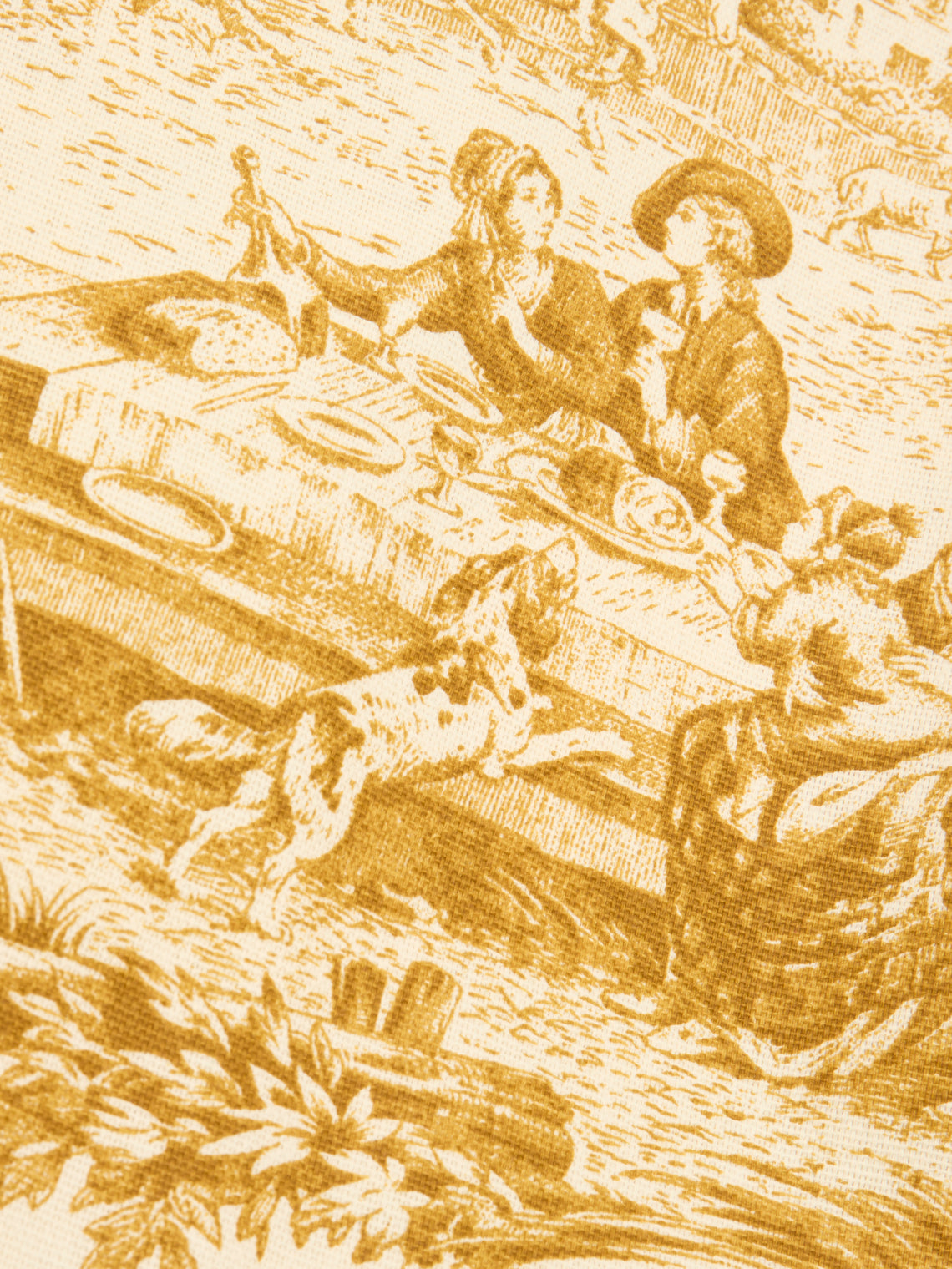 Borgo delle Tovaglie - Toile de Jouy Linen Rectangular Tablecloth - Yellow - ABASK