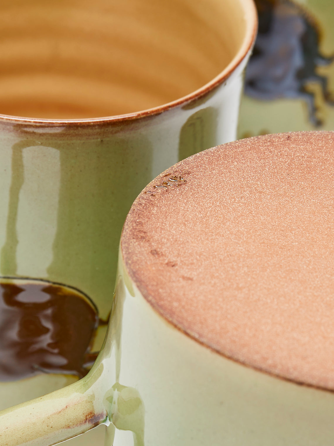 Poterie d’Évires - Animals Hand-Painted Ceramic Mugs (Set of 6) - Light green - ABASK