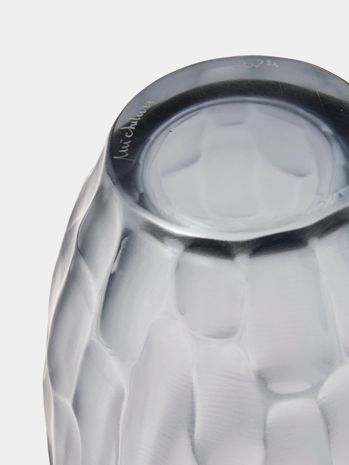 Micheluzzi Glass - Goccia Acciaio Bamboo Hand-Blown Murano Glass Vase (9.5in/24cm) - Gray - ABASK