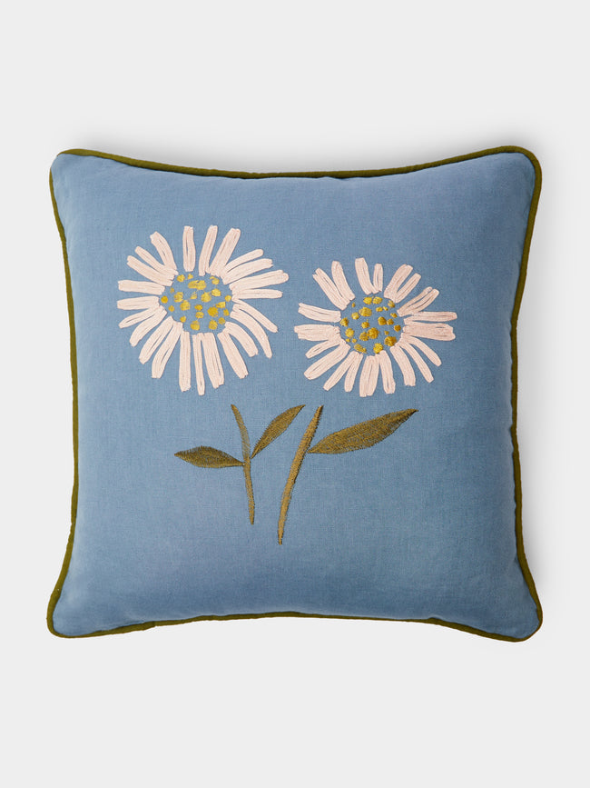 Lora Avedian - Aster Embroidered Linen Cushion -  - ABASK - 