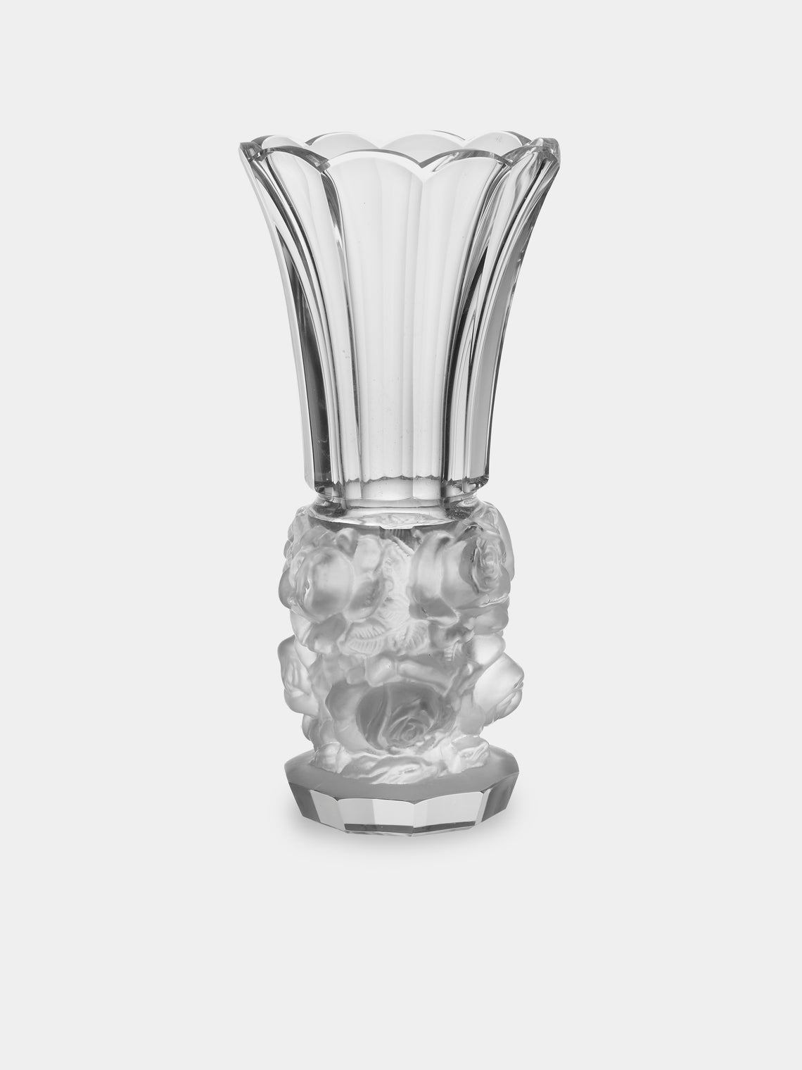 Antique and Vintage - Mid-Century Daum Crystal Bud Vase (10in/25cm) - Clear - ABASK - 