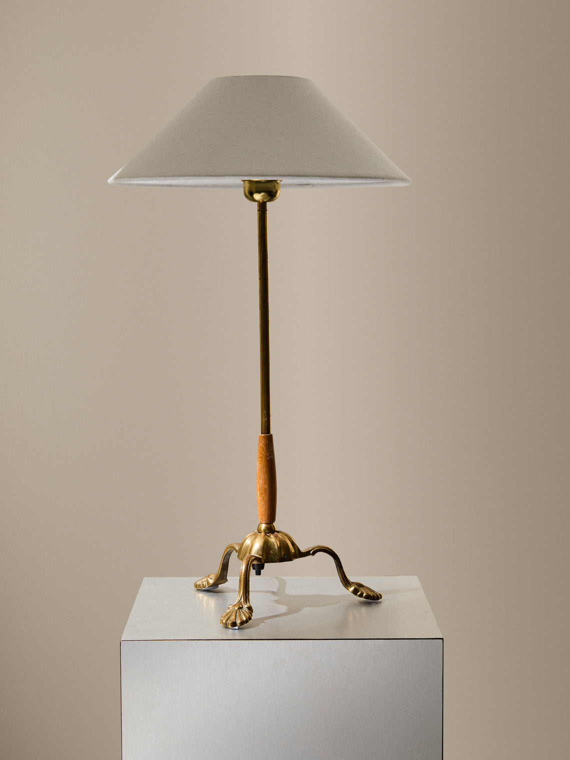 Antique and Vintage - 1940 Edvard Hagman Brass Table Lamp - Bronze - ABASK